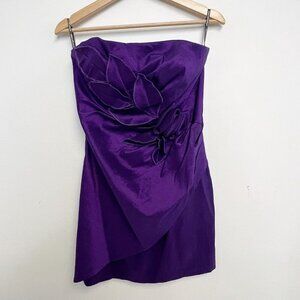Jessica McClintock Mini Dress Sz 12 Vintage Purple  Strapless Prom Party Barbie
